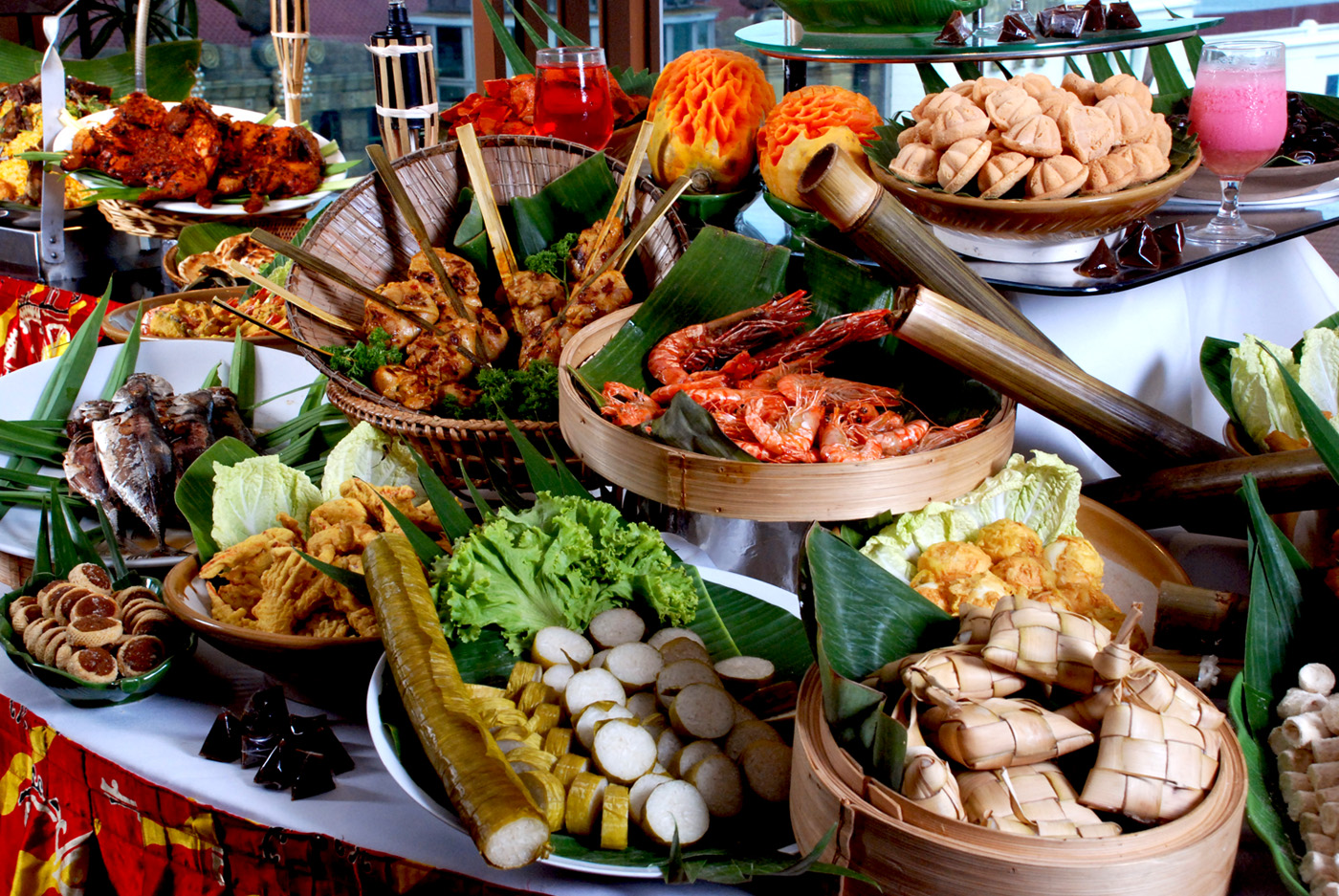 Delectable food buffet spread