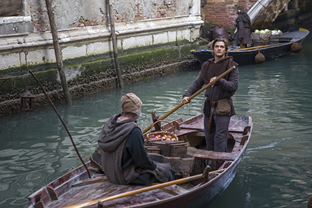 Lorenzo Richelmy (R) in a scene from Netflix's "Marco Polo." Photo Credit: Phil Bray for Netflix.