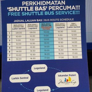 Time schedule for shuttle bus