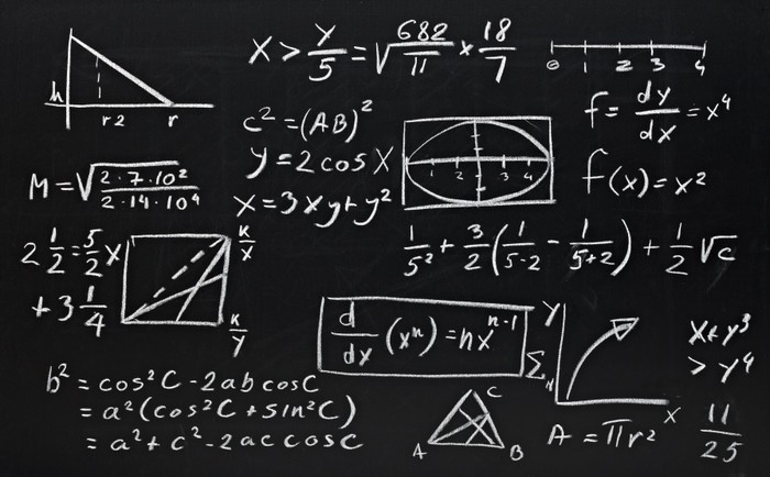 math formulas on school blackboard education