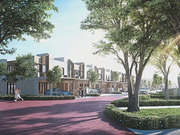 Artist's impression of Citrine Lakehomes, which consists of two-storey link house, townhouse and two-storey link cluster.