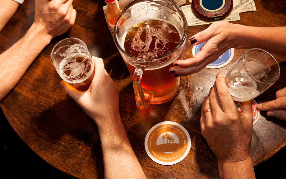 people drinking beer